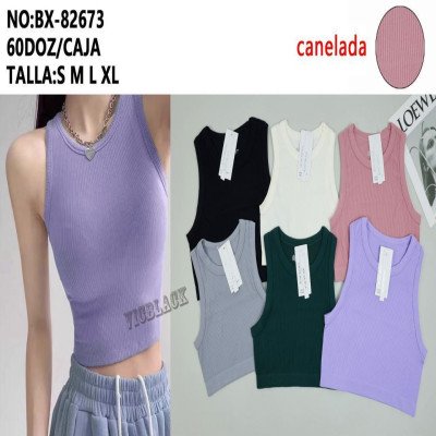 Crop top canelada
