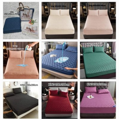 Protector de colchón con 2 fundas de almohadas 202x206cm +40cm